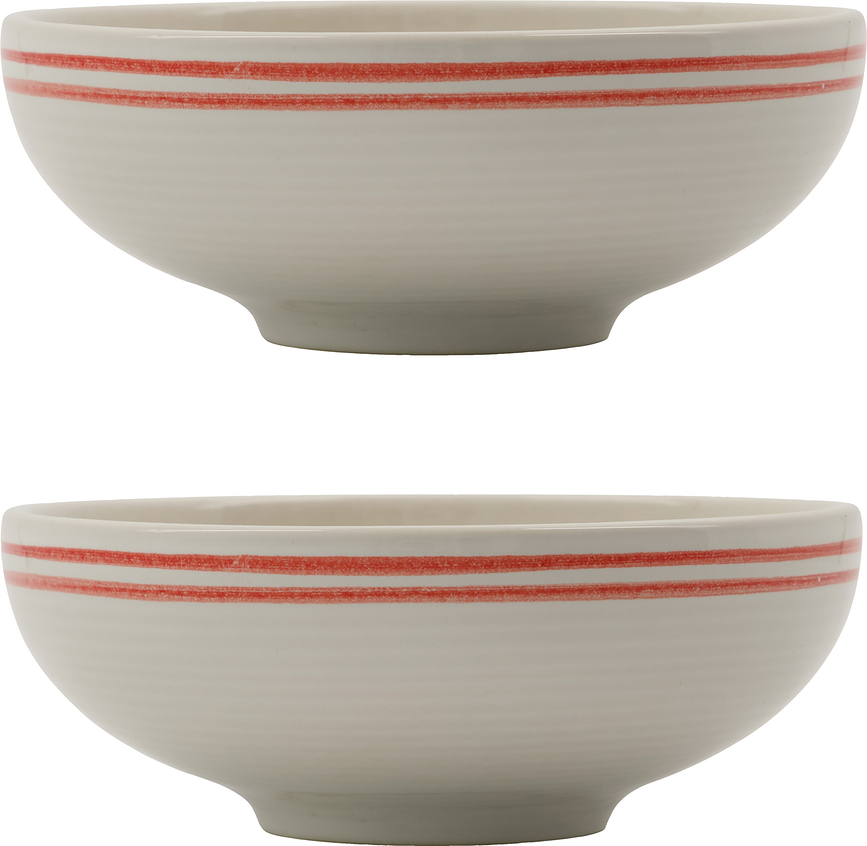 Ciotole NVBistro bianche e rosse, 2 pz.