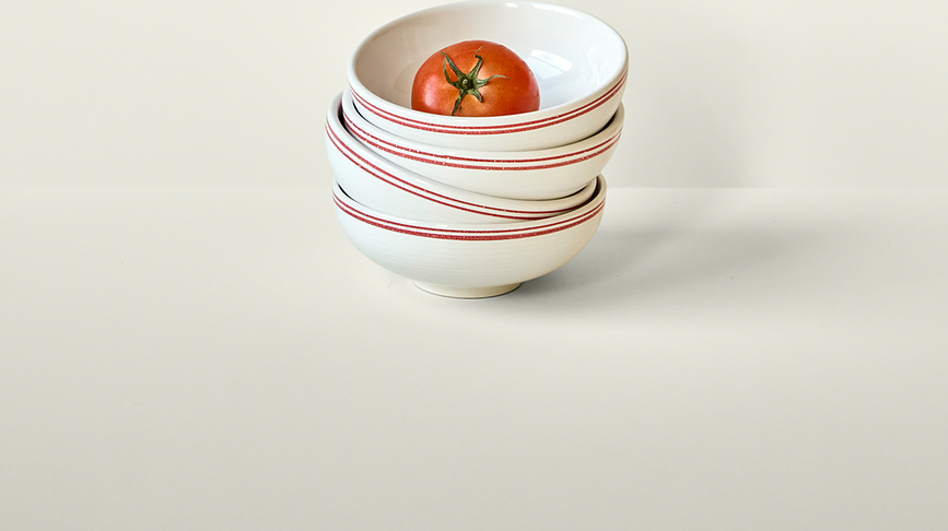 Cuencos NVBistro, blanco y azul, Pack de 2 unidades