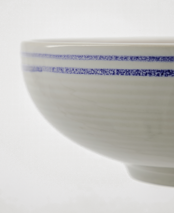 Cuencos NVBistro, blanco y azul, Pack de 2 unidades