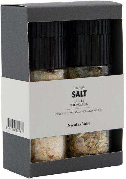 Nicolas Vahé Geschenkset Salz mit Chili und Bärlauch, bio, 2-teilig