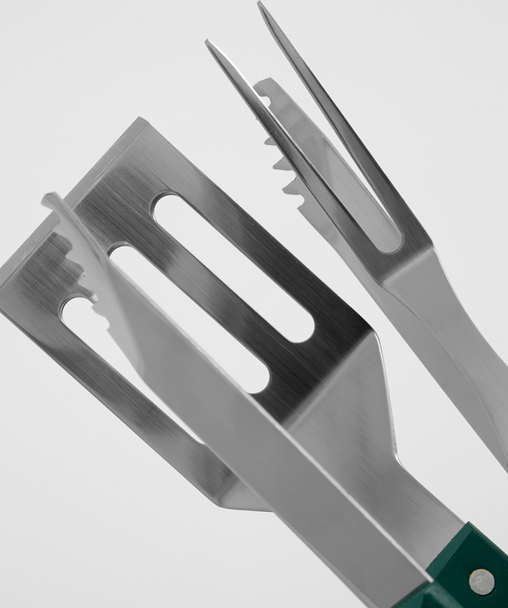 NVBBQ Ustensiles de barbecue, verts, Set 3 pièces
