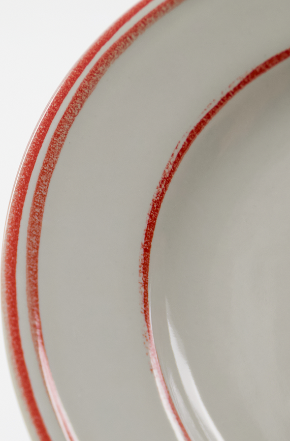 NVBistro Assiettes Plates 21 cm, blanches et bleues, Lot de 2