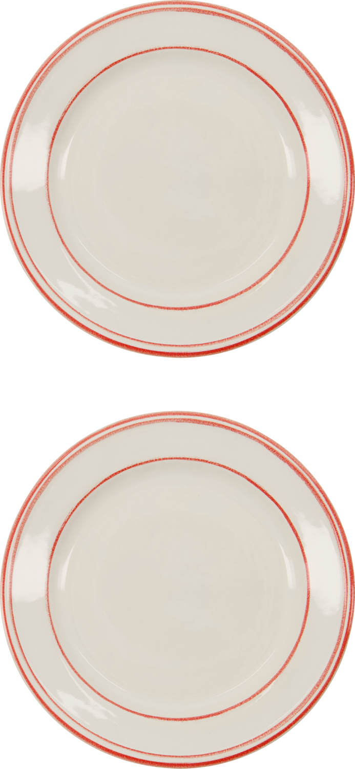 NVBistro Speiseteller 21 cm, weiß-rot, 2 St.