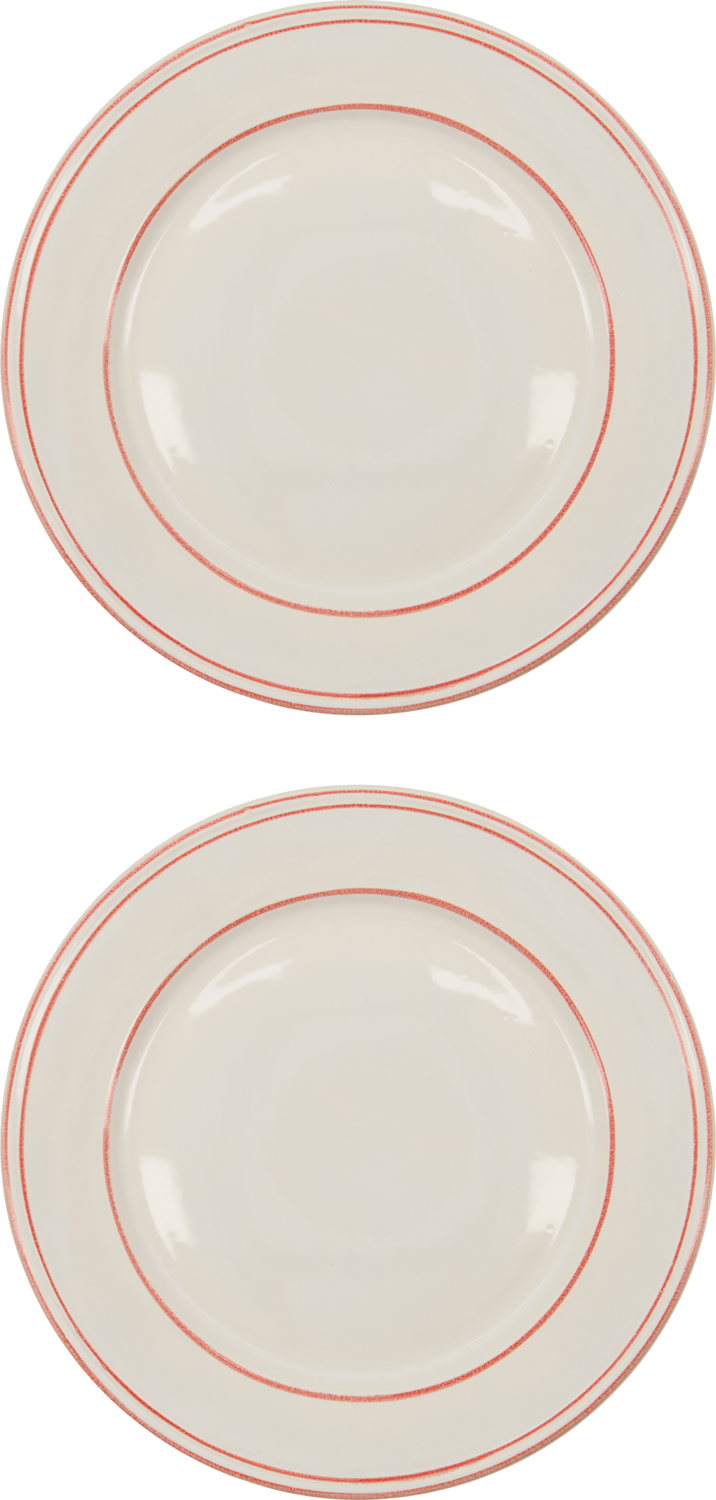 NVBistro Tafelteller 27 cm, weiß-rot, 2 St.
