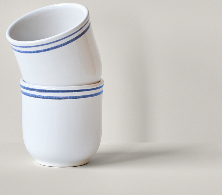 NVBistro Tasses, blanches et bleues, Lot de 2
