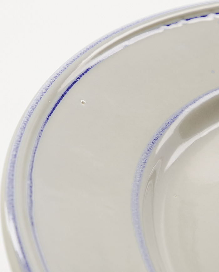 Platos llanos NVBistro, 27 cm, blancos y azules, 2 unidades