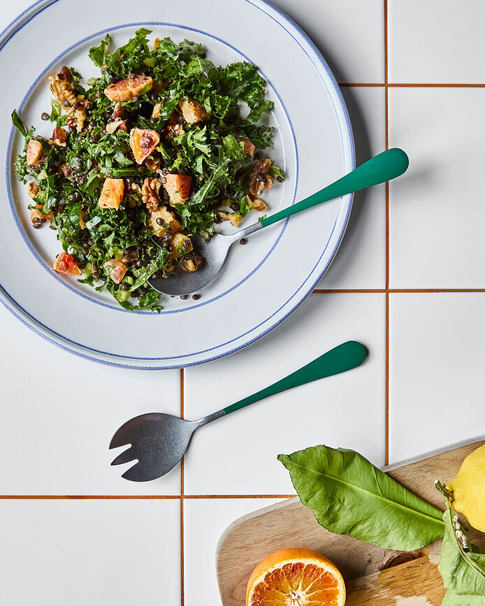 Posate da insalata NVServ, gialle, 2 pz.
