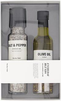 Sāls ar pipariem un olīveļļu Nicolas Vahe dāvanu kastītē 2 daļu