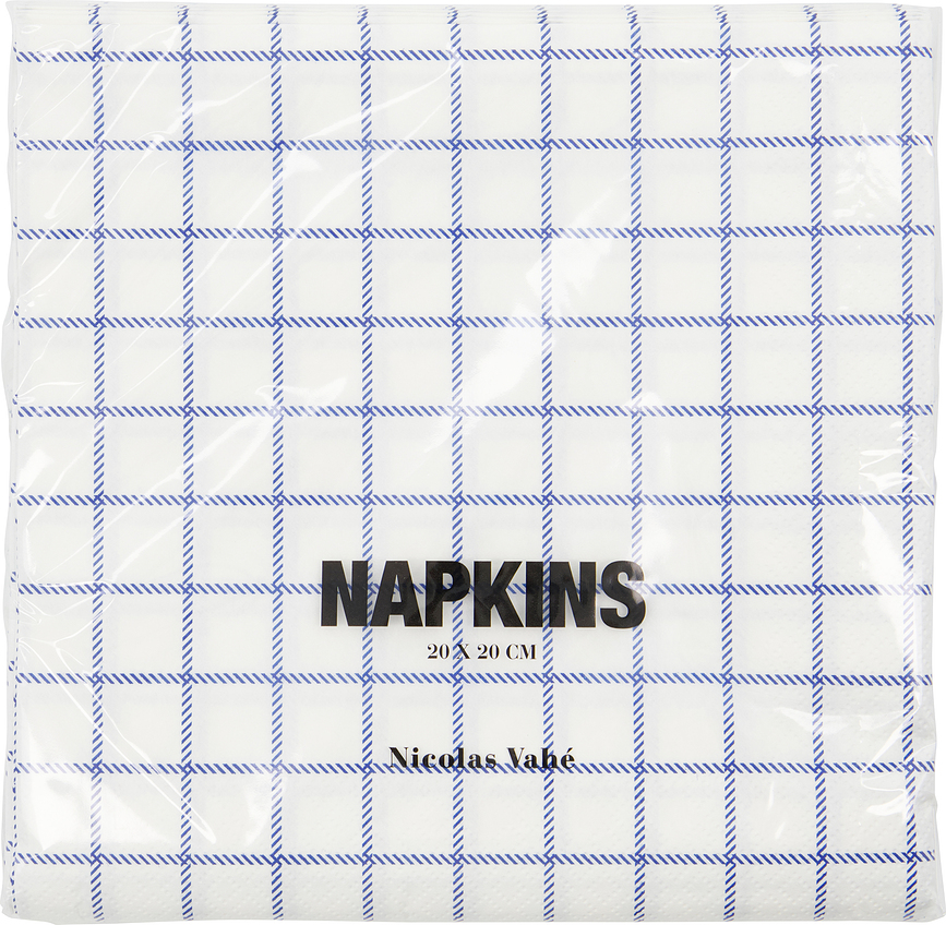Servilletas de papel Check, azules, 40 unidades