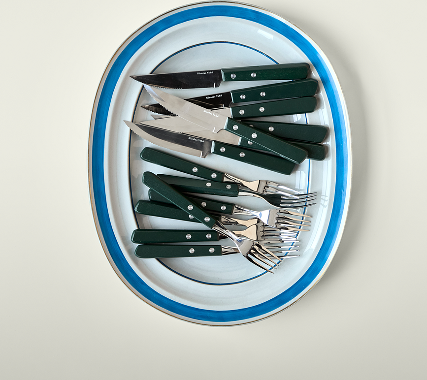 Set de Cubiertos para steak NVSteak, verdes, 8 piezas