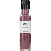 Sól z czerwonym winem i liśćmi laurowymi z młynkiem Nicolas Vahe