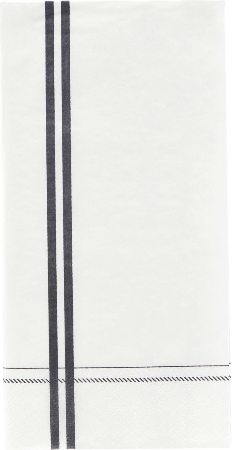 Stripe Servietten grau aus Papier 12 St.
