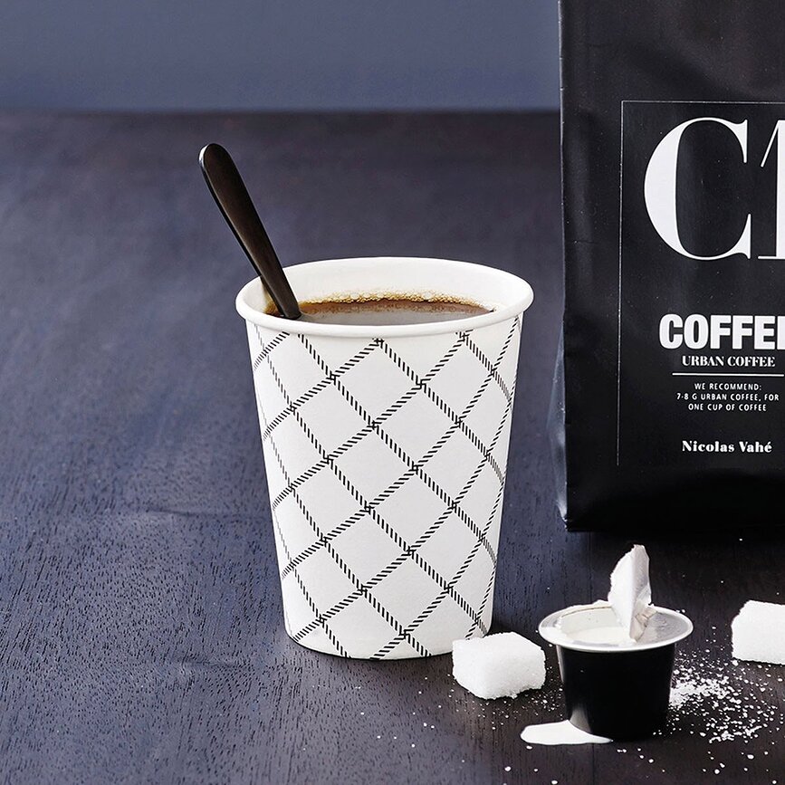 Vasos de papel Nicolas Vahe, a cuadros, 12 unidades