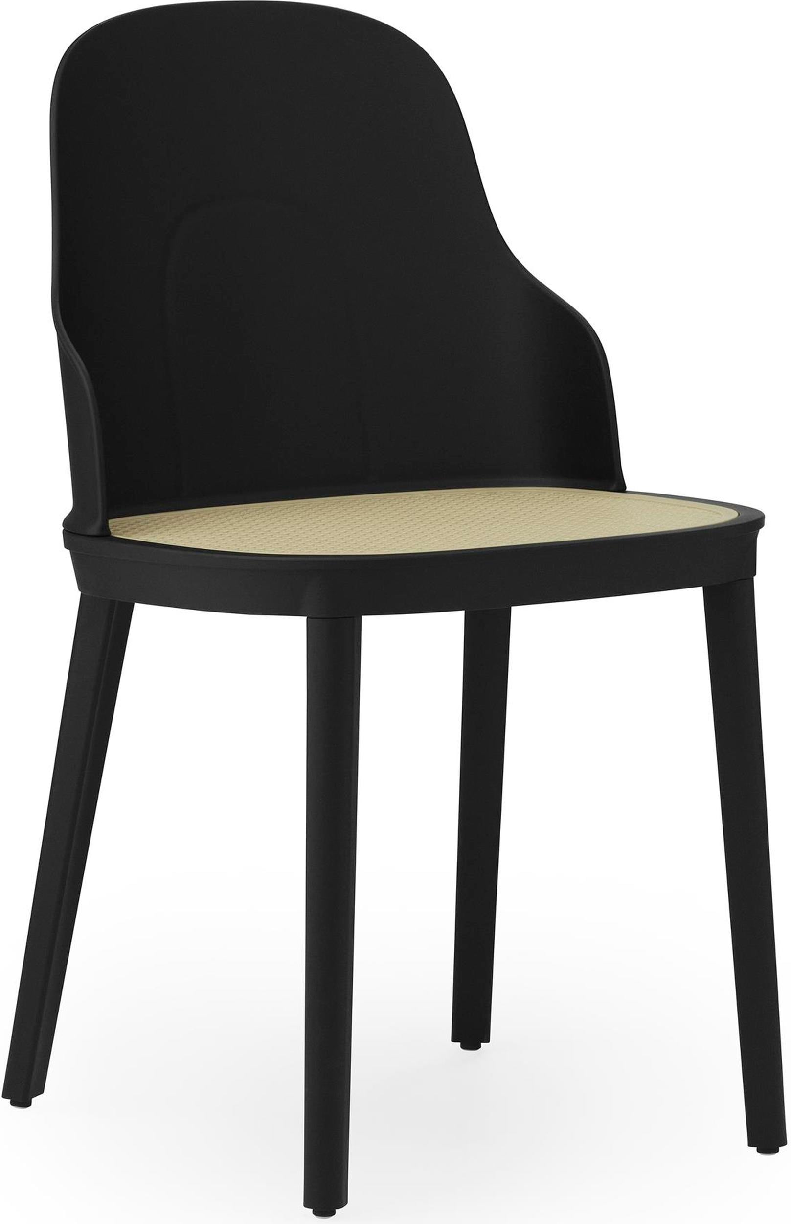 Allez PP Stuhl schwarz mit Korbweide Sitz