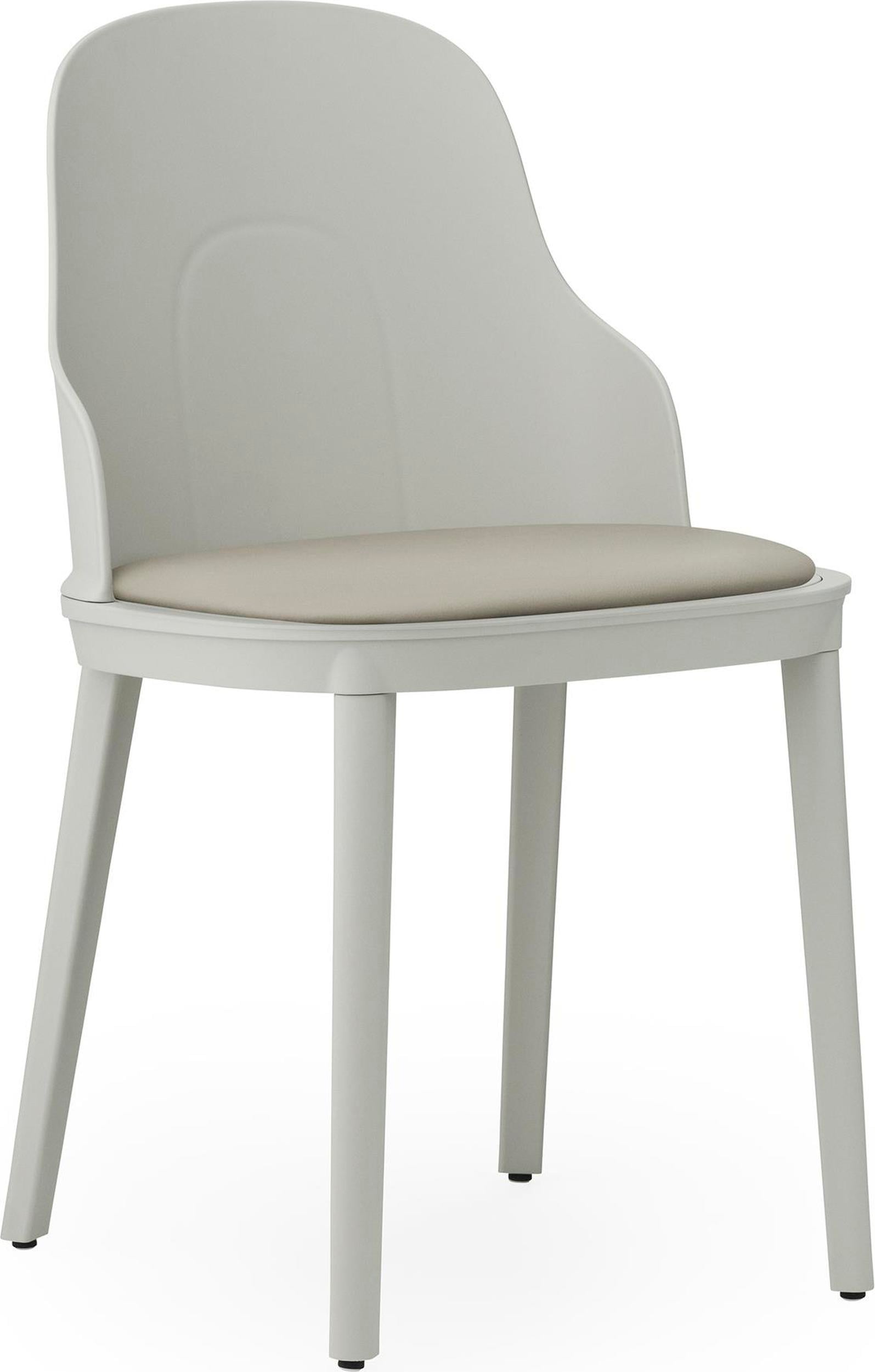 Allez PP Ultra Leather Stuhl hellgrau mit gepolstertem Sitz