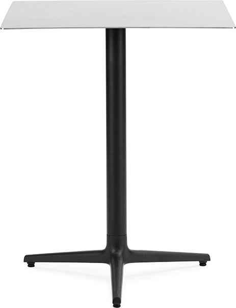 Allez Tisch 60 cm quadratisch mit Stahlplatte auf drei Beinen