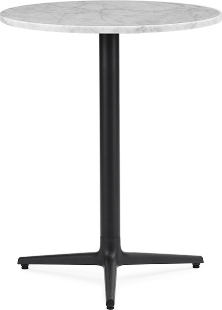 Allez Tisch 60 cm rund mit Marmorplatte auf drei Beinen