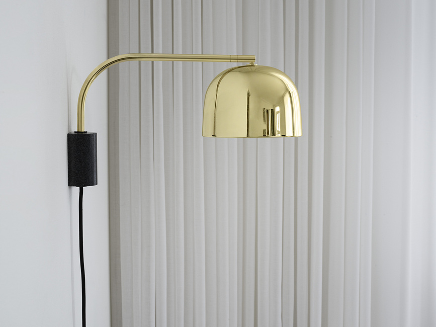 Aplique de pared de latón Grant, 43 cm