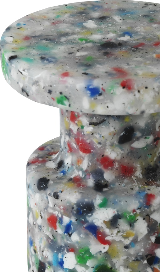 Bit Miniature Tabouret/Petite Table d'Appoint, blanc et multicolore