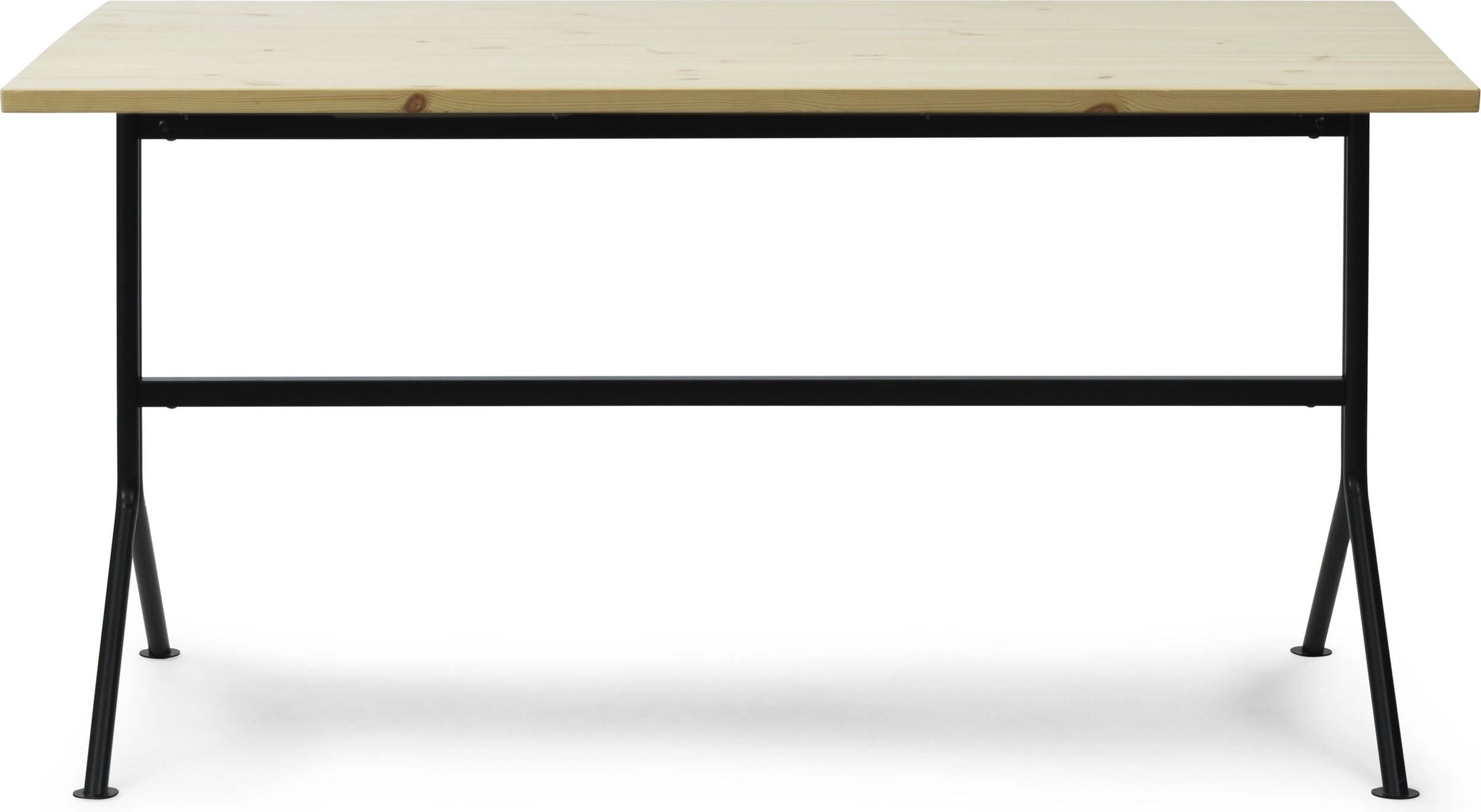 Biurko Kip 150 cm jasne drewno na czarnych nogach