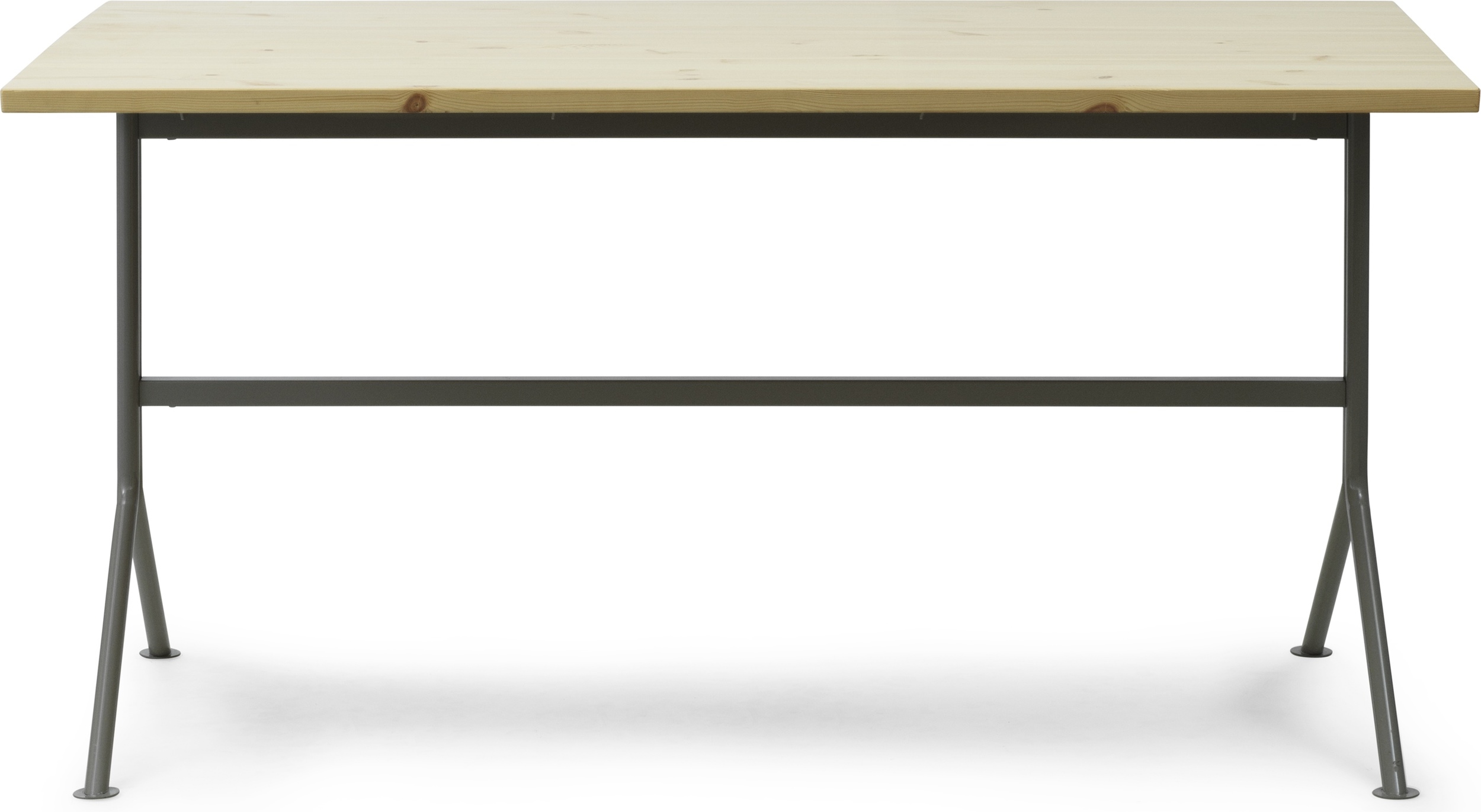 Biurko Kip 150 cm jasne drewno na szarych nogach
