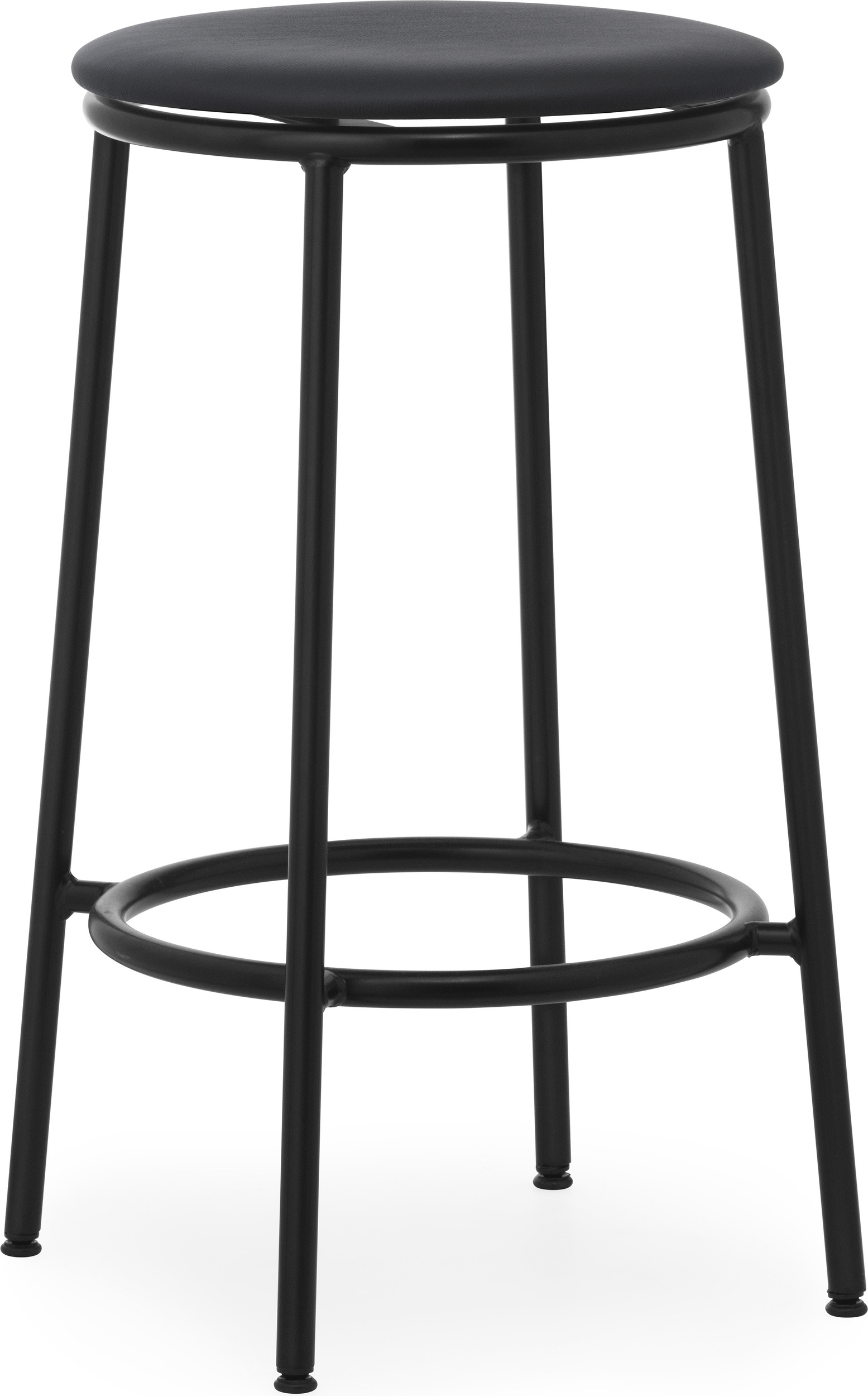 Circa Ultra Leather Black Barhocker 65 cm mit gepolstertem Sitz