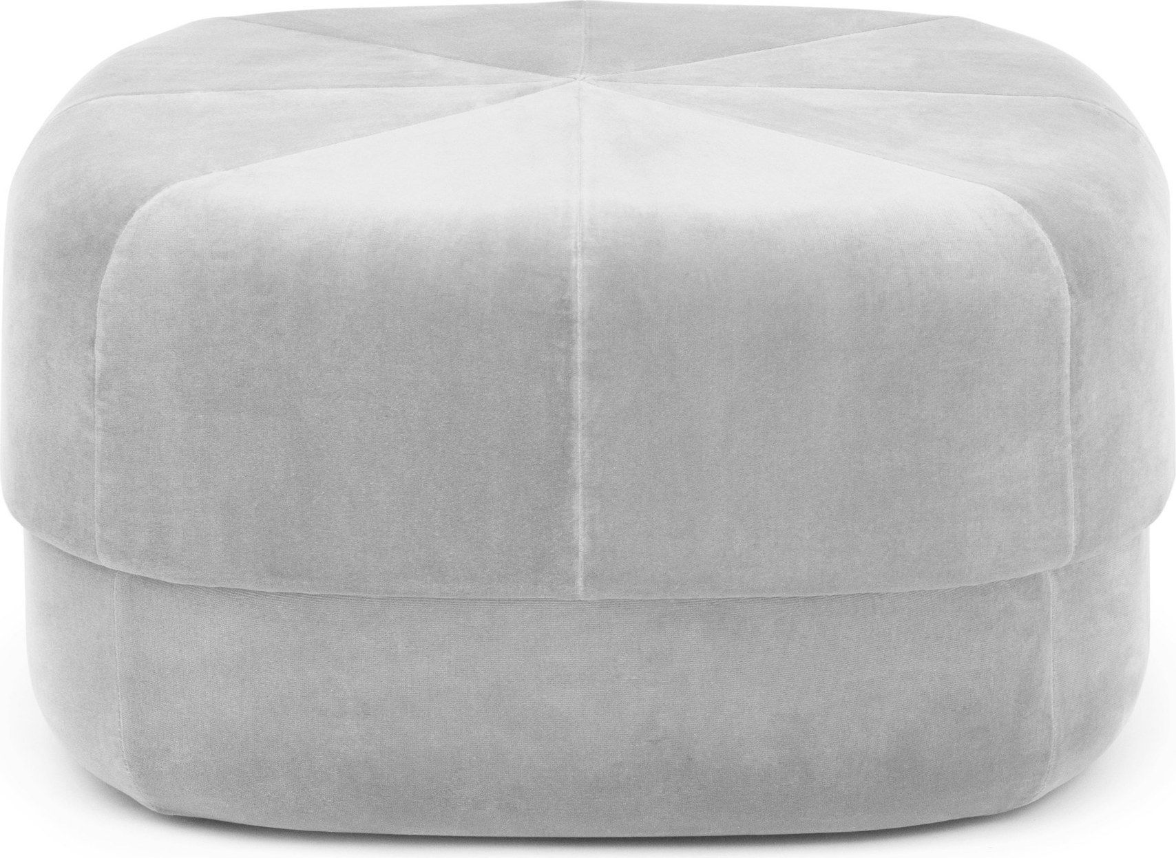 Circus Pouf L beige aus Velours