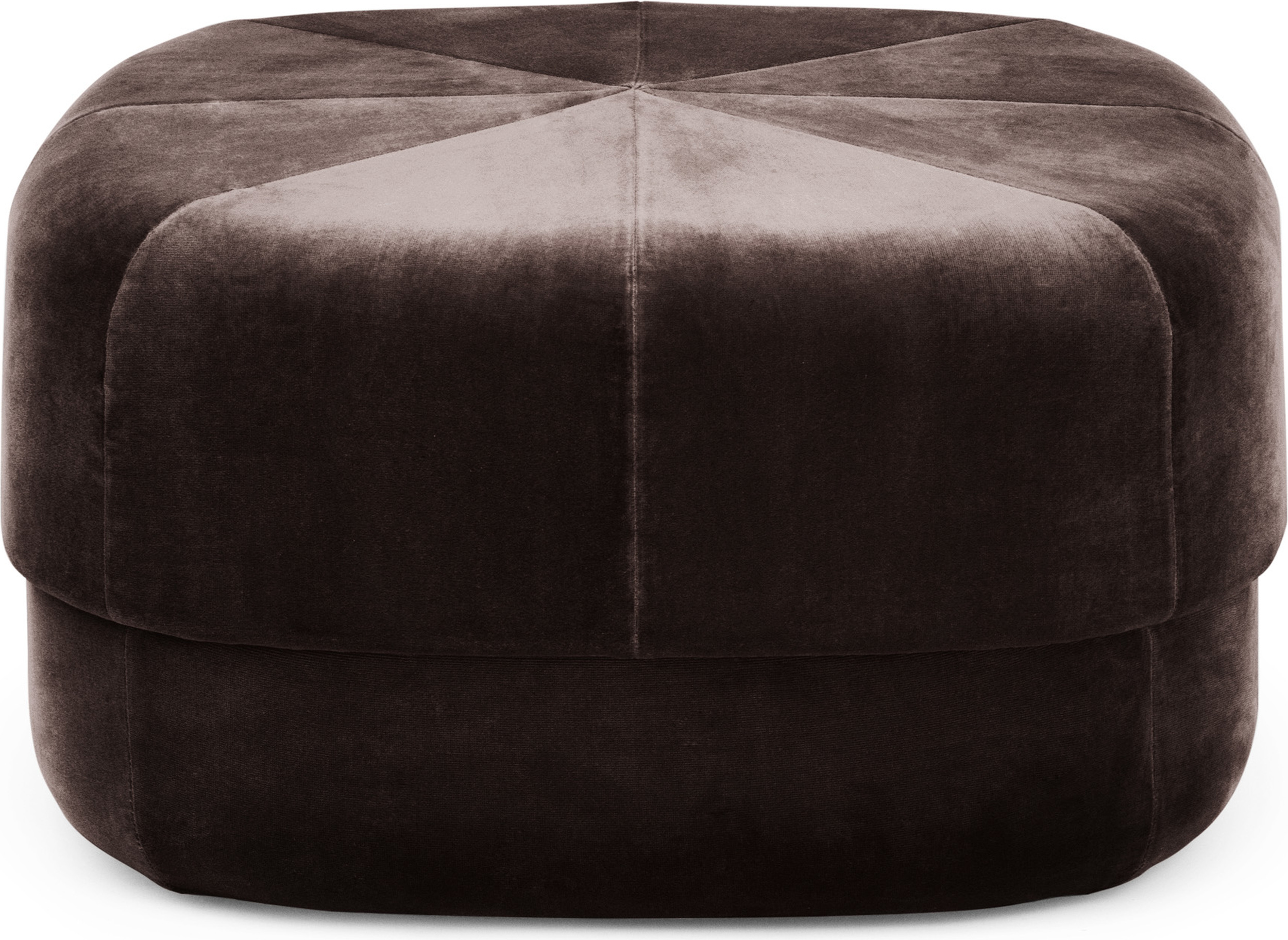 Circus Pouf L Kaffee aus Velours