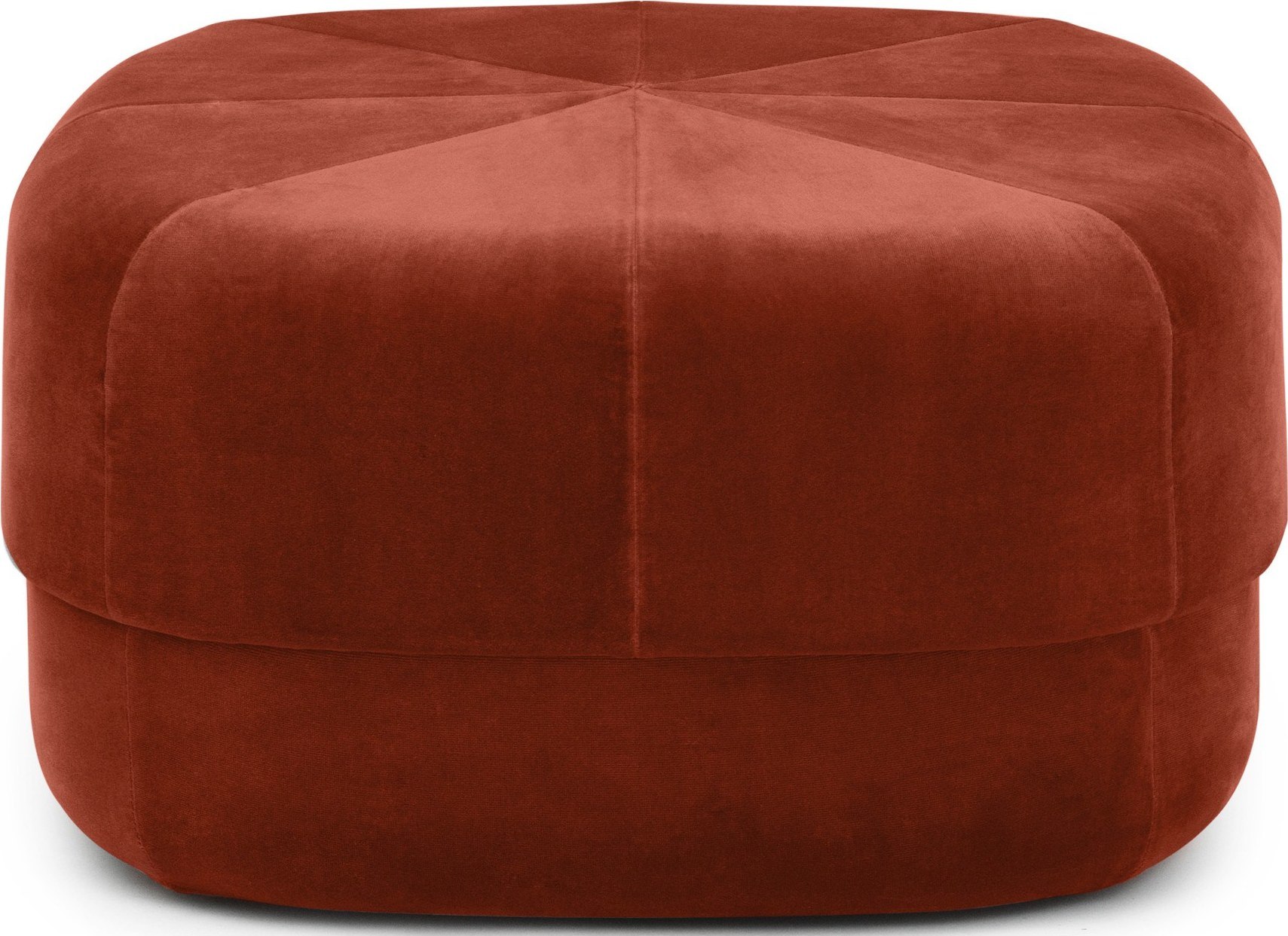 Circus Pouf L Rostrot aus Velours