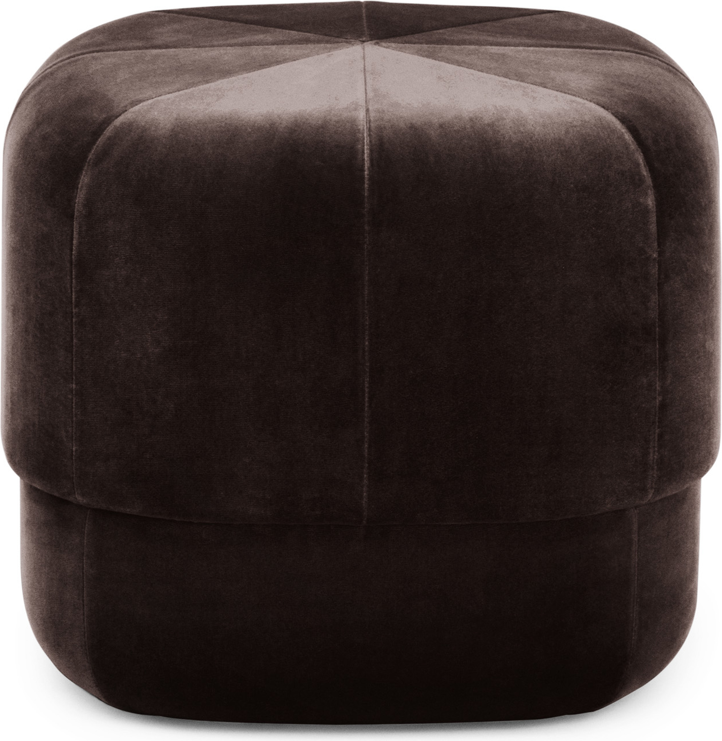 Circus Pouf S Kaffee aus Velours