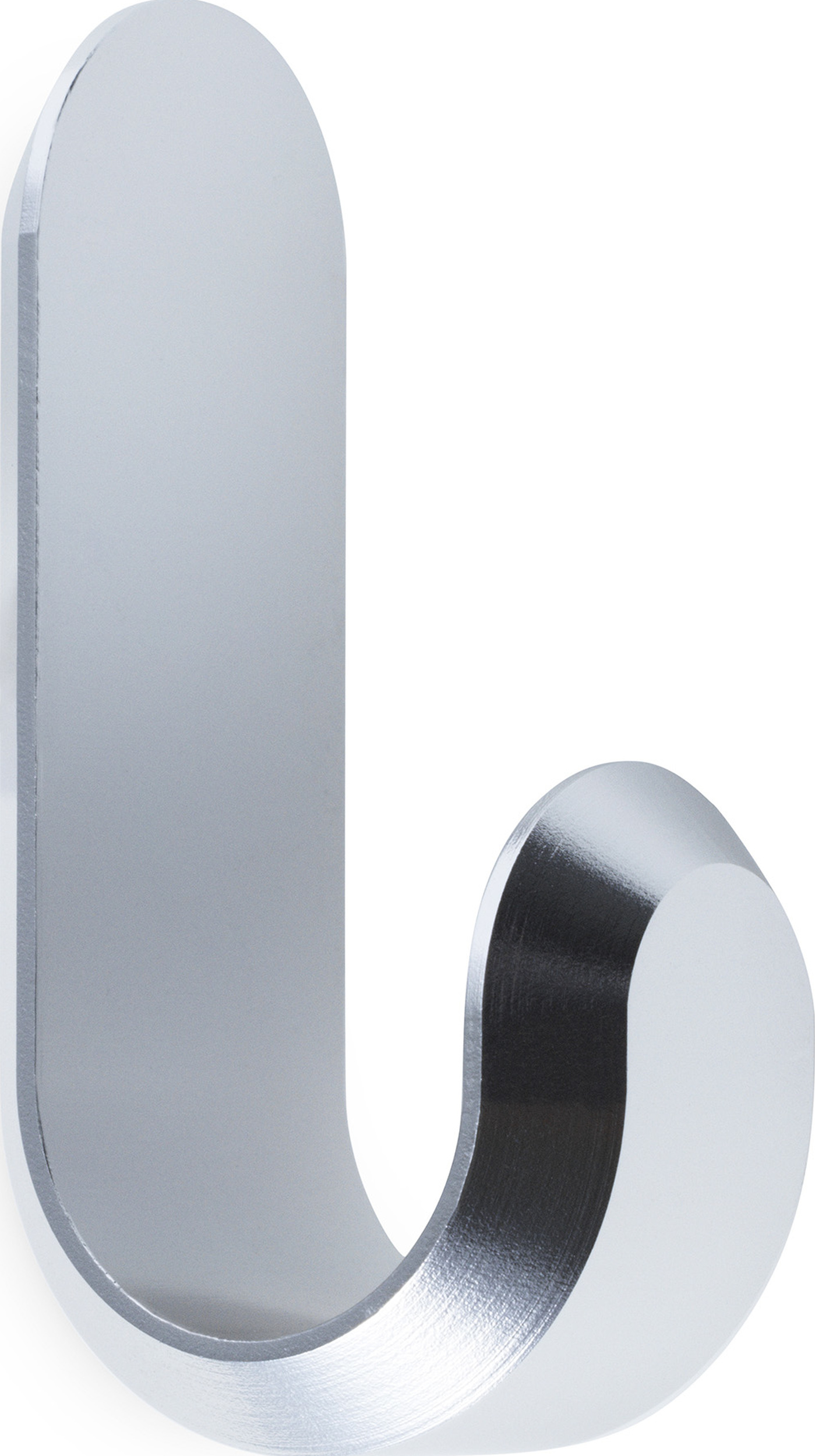 Kleiderablagen und Haken Curve Mini Wandhaken Silberfarben 2 St.