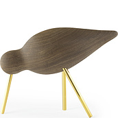 Dekoratyvinė figūrėlė Shorebird pagamintas iš riešutmedžio medienos su žalvarinėmis kojomis M