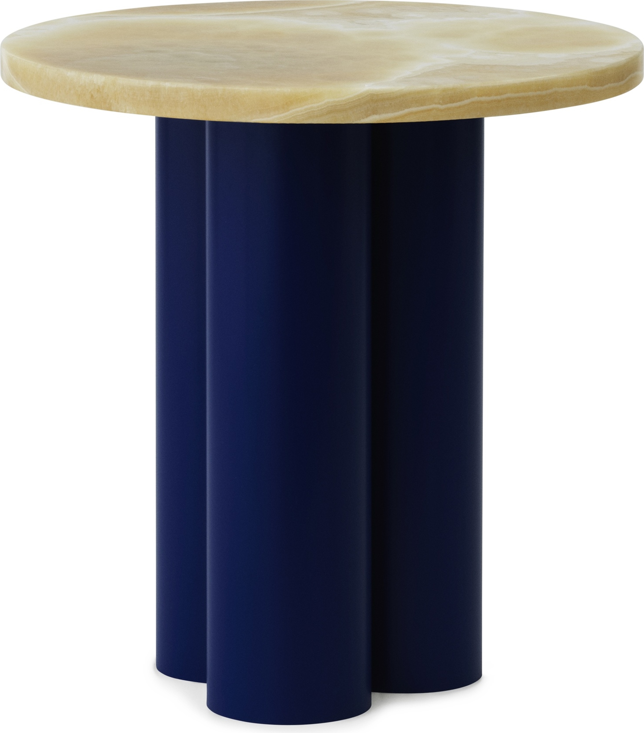 Dit Onyx Honey Tischchen auf blauen Beinen