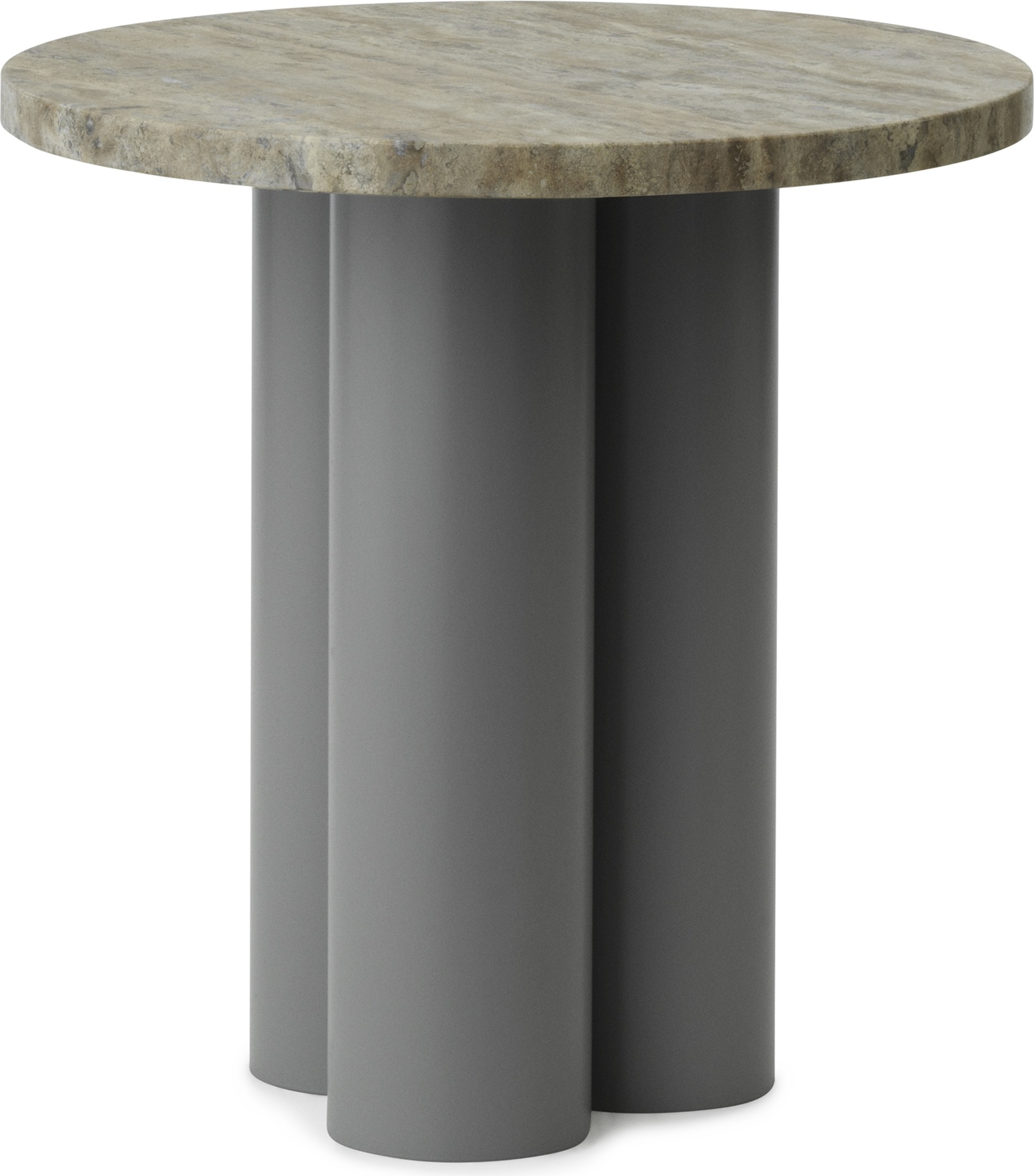 Dit Travertine Silver Tischchen auf grauen Beinen