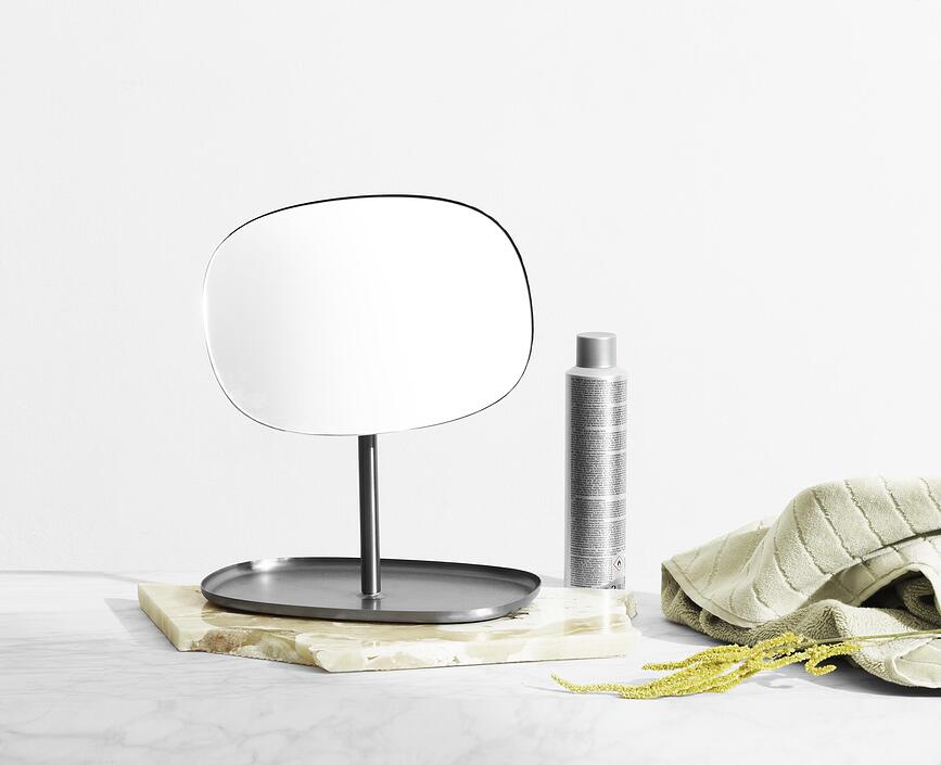 Flip Miroir, laiton et acier inoxydable