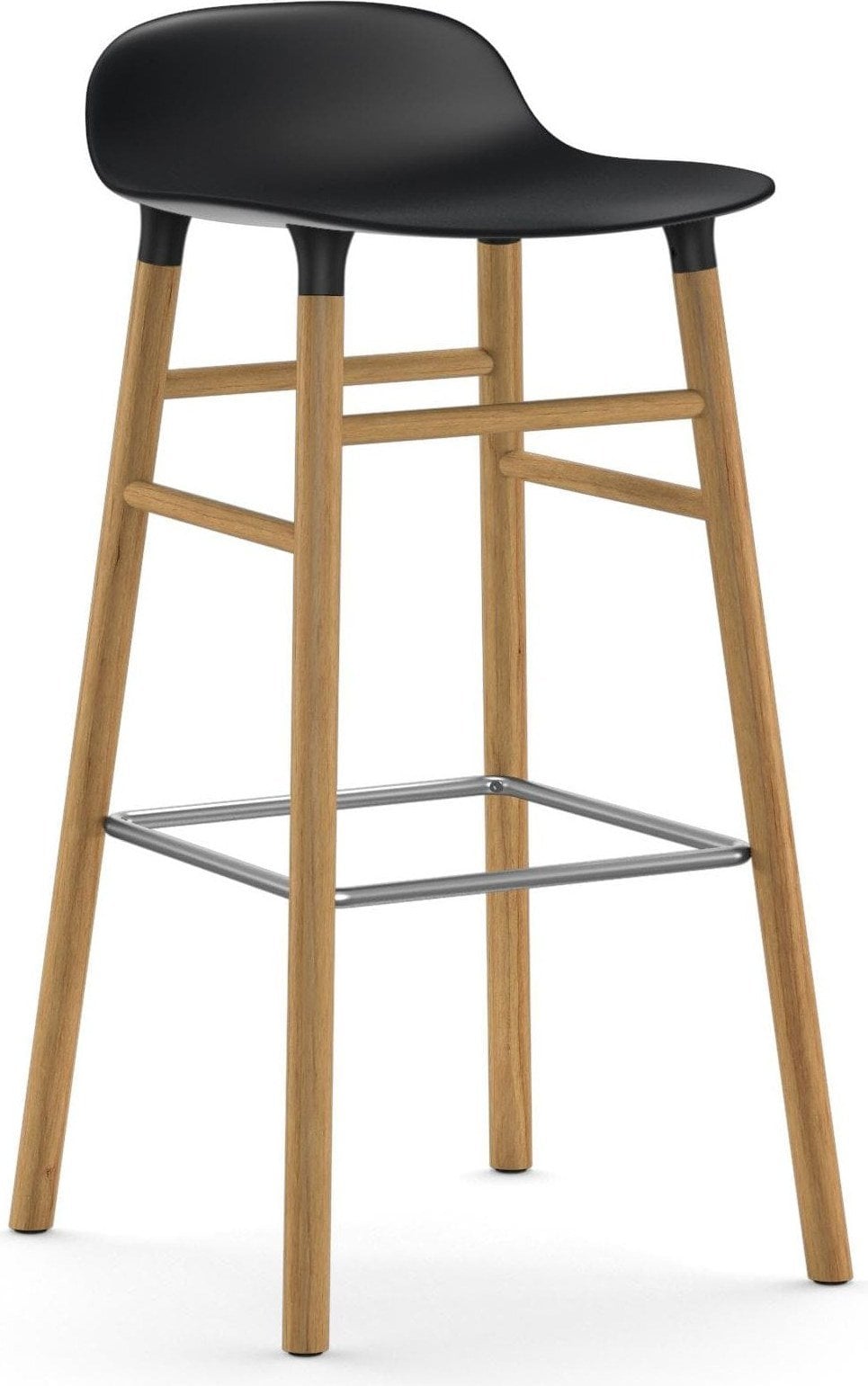 Form Barhocker 75 cm schwarz Eichenholz