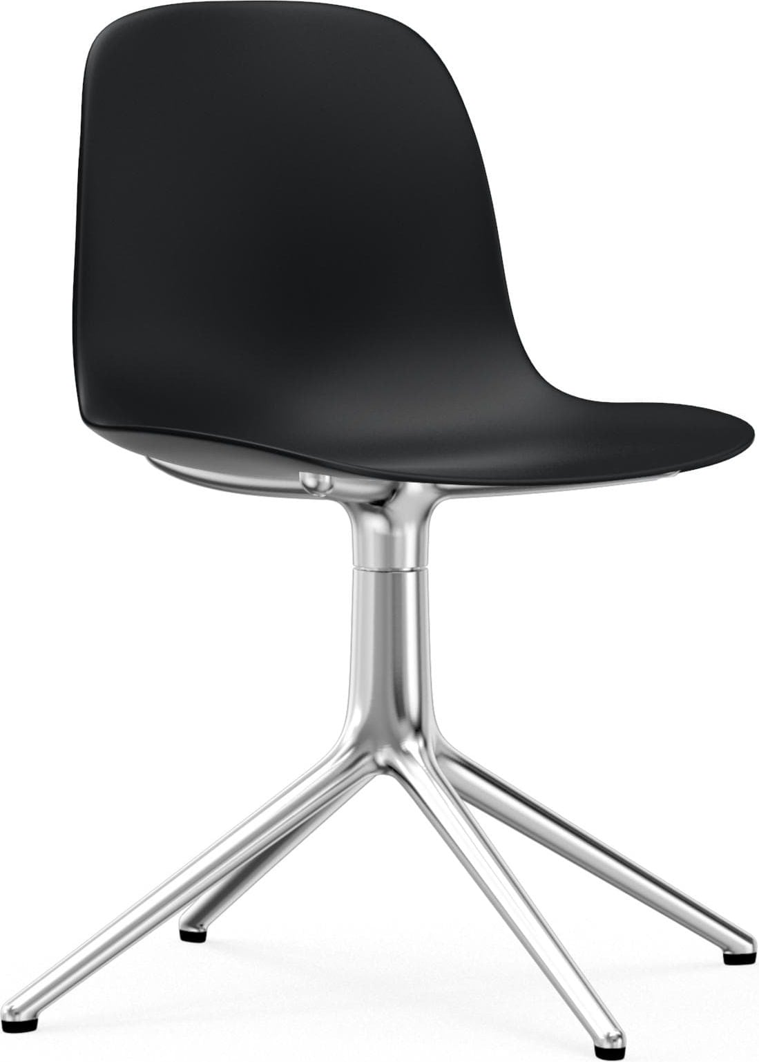 Form Swivel 4L Drehstuhl schwarz auf Aluminiumbeinen