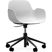 Fotel na kółkach Form Swivel 5W na czarnych aluminiowych nogach