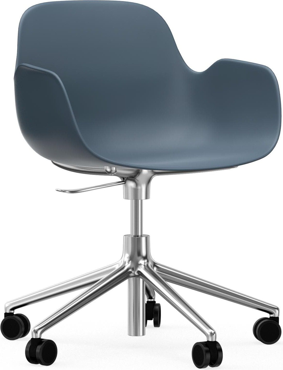 Fotel na kółkach Form Swivel 5W niebieski na aluminiowych nogach