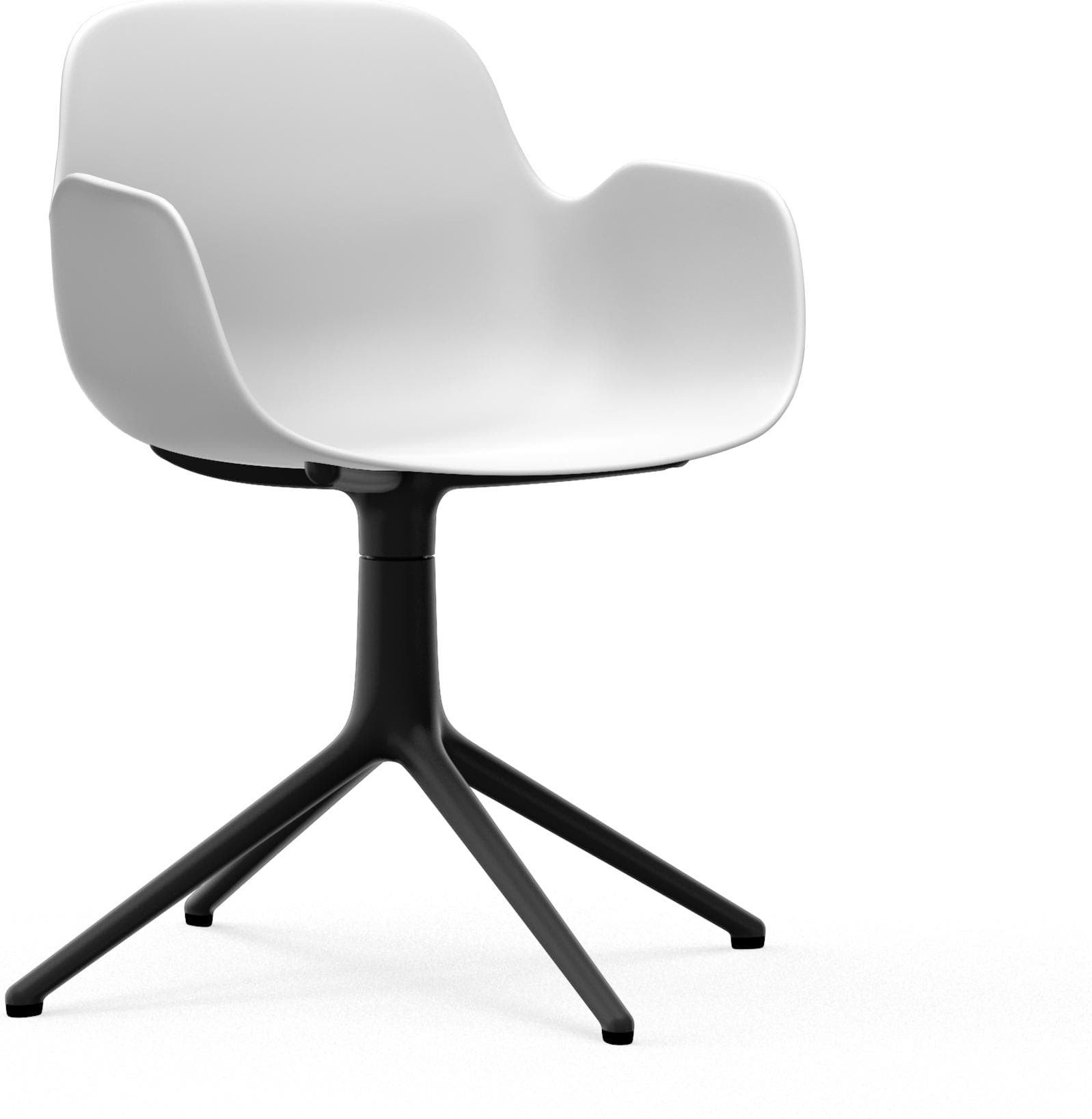 Fotel obrotowy Form Swivel 4L biały na czarnych aluminiowych nogach
