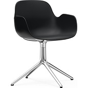Fotel obrotowy Form Swivel 4L czarny na aluminiowych nogach