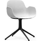 Fotel obrotowy Form Swivel 4L na czarnych aluminiowych nogach