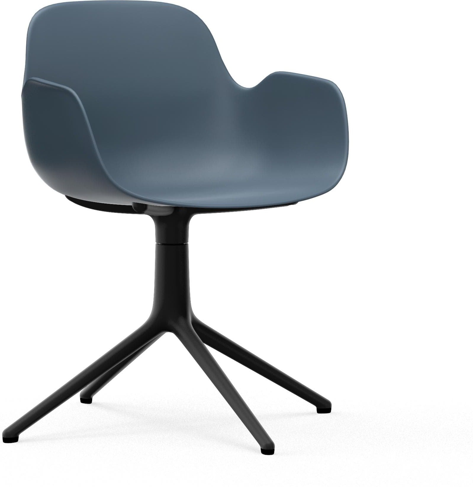 Fotel obrotowy Form Swivel 4L niebieski na czarnych aluminiowych nogach