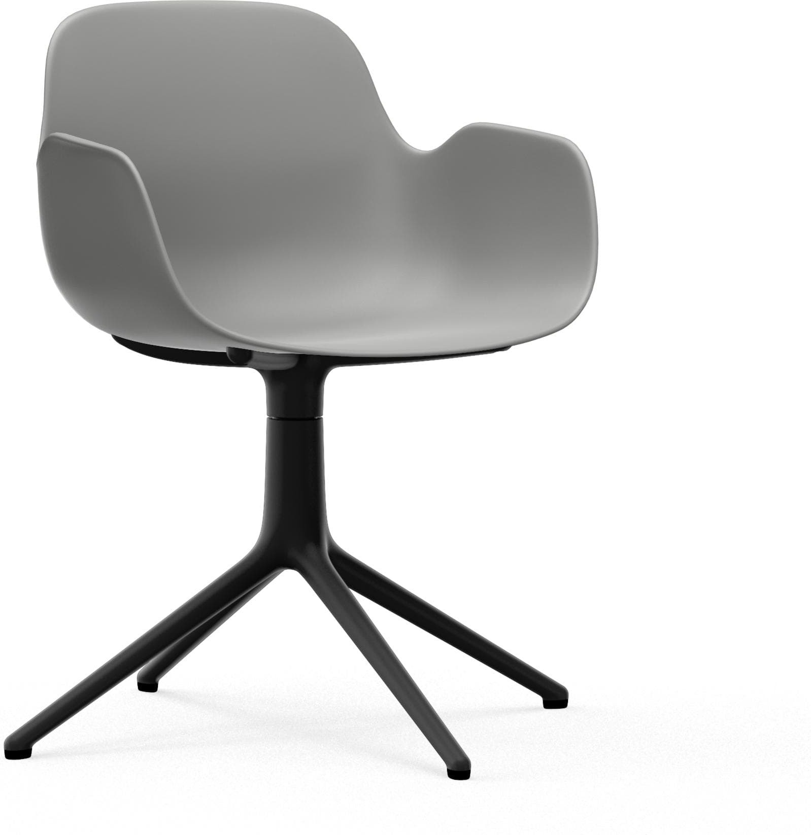 Fotel obrotowy Form Swivel 4L szary na czarnych aluminiowych nogach