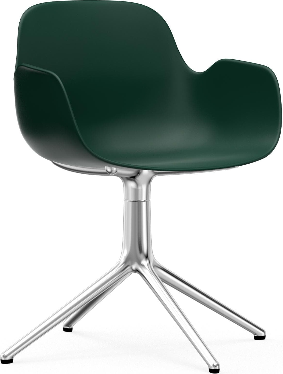 Fotel obrotowy Form Swivel 4L zielony na aluminiowych nogach