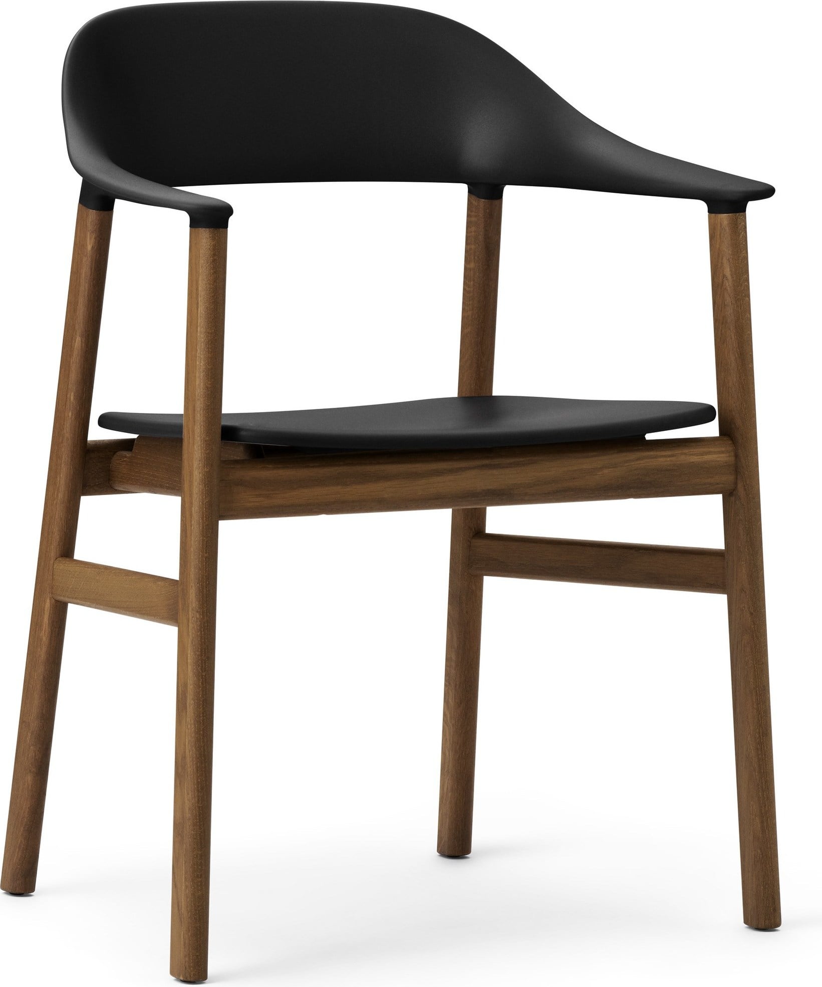 Herit Stuhl schwarz dunkle Eiche mit Armlehnen