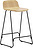 Just Barhocker 65 cm helle Eiche mit Rückenlehne und schwarzem Sockel