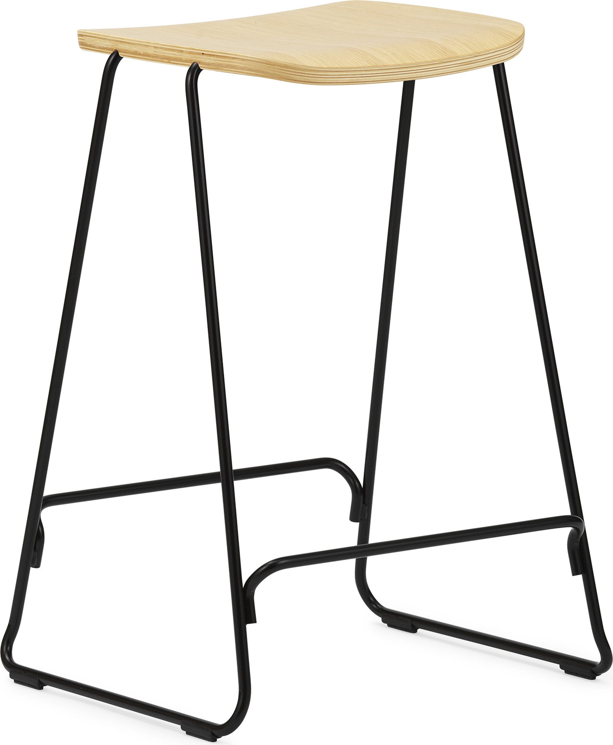 Just Barhocker 65 cm helle Eiche mit schwarzem Sockel