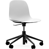 Krzesło na kółkach Form Swivel 5W na czarnych aluminiowych nogach