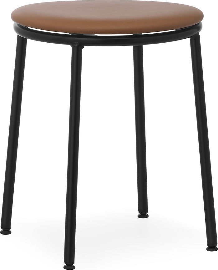 Malá stolička Circa Ultra Leather Brandy s čalúneným sedadlom 45 cm